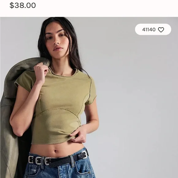 We The Free Protagonist Cropped Cap Sleeve Tee - Picture 2 of 5